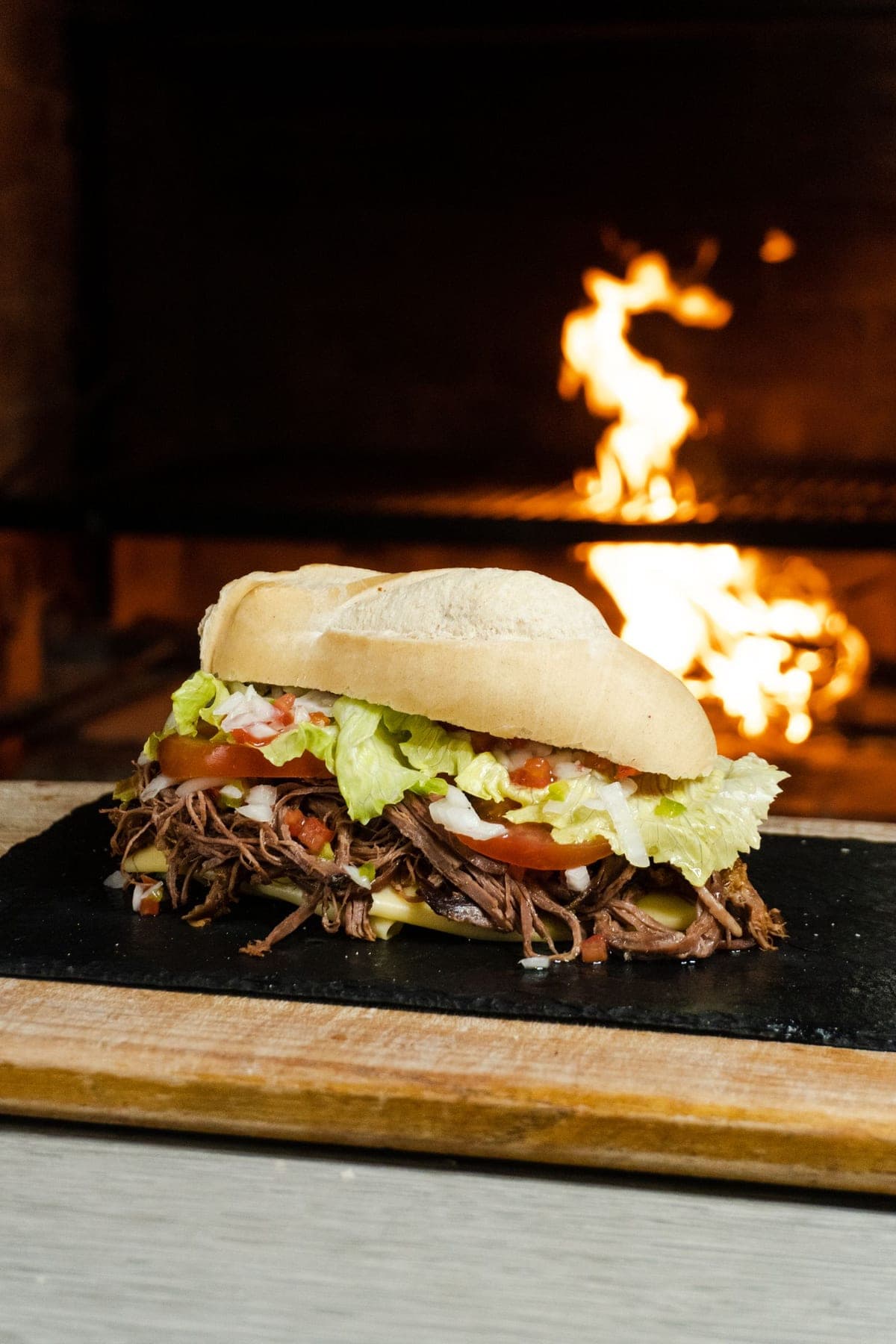 Beef sandwich on a hoagie roll